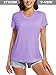 MAGCOMSEN Women's Layering Shirts Swim Shirts Workout Shirts Hiking Tops Short Sleeve Shirts for Women Quick Dry Shirt Light Purple M