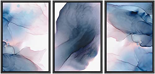 wall26 Framed Wall Art Print Set Navy Blue & Pink