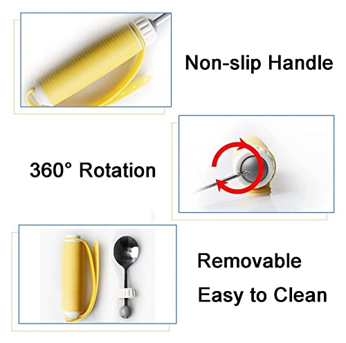 Mjad Non-Slip Adaptive Bendable Eating Aid Utensil Set Fork Spoon Bowl Portable Anti-Shake Angled Spoons And Forks Adjustable Different Angles For Parkinson, Elderly, Disabilities 23.3.14 #TOP1