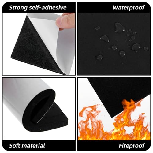 8 Stück Schaumstoff Selbstklebende 100 x 100 x 60mm Schwarz Selbstklebend Schaumstoffplatte Rutschfest Stoßdämpfung Schaumstoffmatte Schaumstoff Platten für Möbel DIY Projekte Dekoration