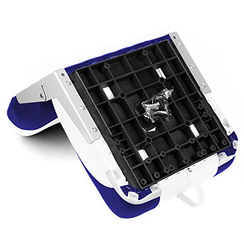 Xgear Deluxe Low Back Boat Seat, Fold-Down Fishing Boat Seat (2 Seats) (White/Grey/Blue) #TOP5