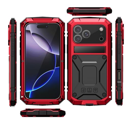 Coque iPhone 16 Pro Max rouge antichoc intégrale protégeant l'appareil photo