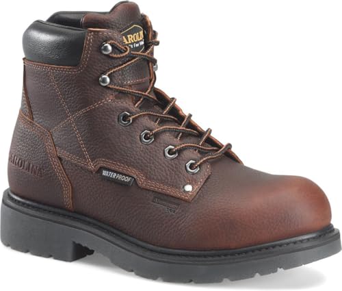 Carolina Dice 6” Waterproof Work Boot for Men - Dr. Soggy Carmel Leather, EH Rating, Dual-Density Outsole