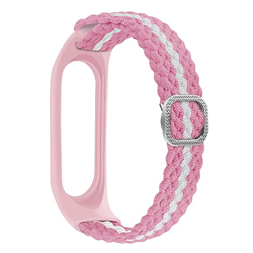 Keecuty Nylon Watch Strap for Mi Band 6/5/4/3 Stretch Fabric Bracelet Braided Soft Nylon Sports Bracelets Stretch Breathable Expandable Watch Strap for Mi Band 6/5/4/3 - Image 2