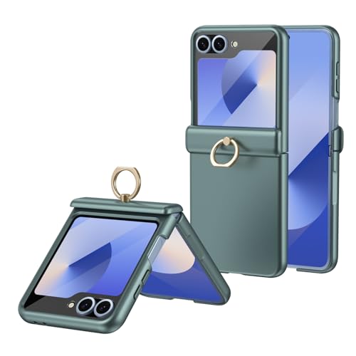 Coque rigide Samsung Galaxy Z Flip 5 vert premium avec protection d'écran verre