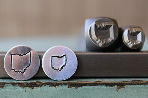 6mm and 8mm US Ohio State Metal Stamp Set - 2 Stamps - CH-357OH