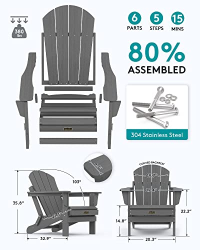 Serwall Adirondack Chair For Patio Garden Outdoors Fire Pit-  thumb #2