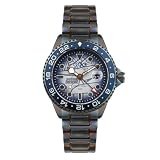 Out of Order SWISS GMT LONDON BUCKINGHAM PALACE Acciaio Quarzo Data Grigio Blu Zaffiro Orologio Uomo