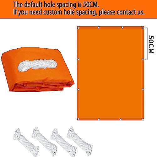Voile d'ombrage rectangulaire 1.4x2m en polyester orange avec oeillets - 8
