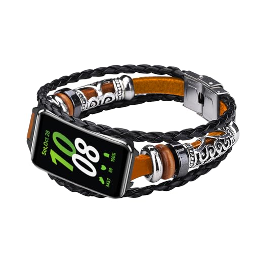 Bracelet Galaxy Fit 3 Samsung vintage cuir métal pour le bureau et les sorties
