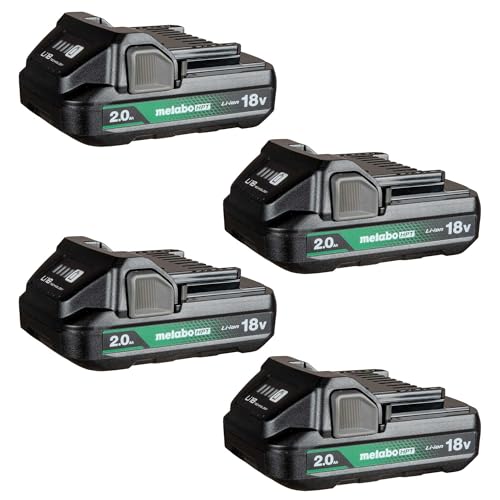 Metabo HPT 4-Pack 18 Volt 2.0Ah Lithium Ion Batteries with Fuel Gauge 382310M