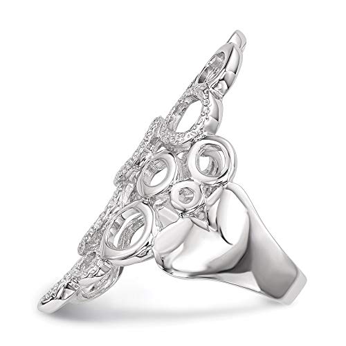 Fashion Ring Band 925 White Sterling Silver Women's Flat Textured3