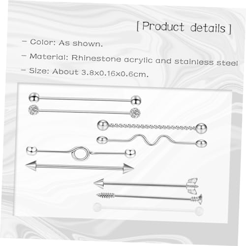 Pendientes de acero inoxidable para piercing de barra y flecha en joyería moderna 7