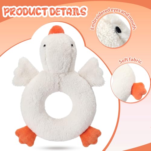Image of Karenhi Goose White Stuffed Animal Little Stuffed Animal Praying Baptism Soft Plush Snuggle God's Toy Embroidered Religious Gifts for Boys Girl Baby Shower Mom Barnyard Nursery Decor Doll Toy