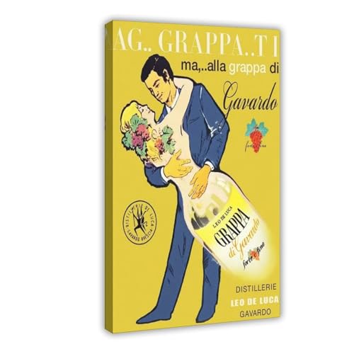 WJWART Vintage Grappa Di Gavardo Advertisement Canvas Poster Bedroom Decor Landscape Decor Gift 16x24inch(40x60cm)