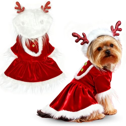 Vestido Navideño para Perro con Accesorios Idepet L