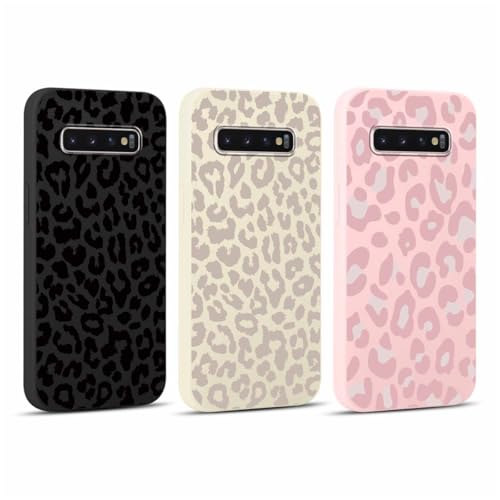 Yoedge 3 Pezzi Cover per Samsung Galaxy S10 Plus 6,4', Sottile Leggero Morbida Silicone TPU Custodia Antiurto Antigraffio Protettiva Case con Stampa Leopardata Disegni per Donne per Samsung S10 Plus