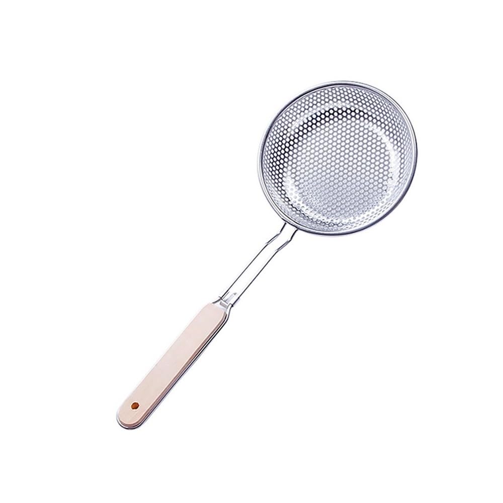 Cesta para freidora Cesta for freír de acero inoxidable con mango madera(Grande)