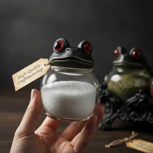 Elegantes recipientes de especias cerámicos con tapas de rana 8