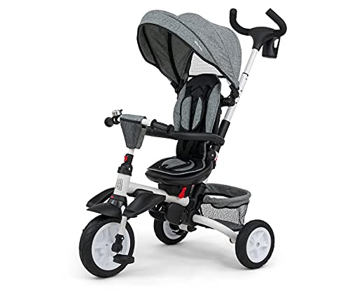 Tricycle Milly Mally Stanley Gris pour vos promenades en famille au parc