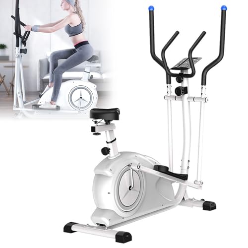 Bicicleta elíptica magnética para el hogar, resistencia de 8 niveles, diseño compacto que ahorra espacio con mango ajustable y asiento para fitness cardiovascular
