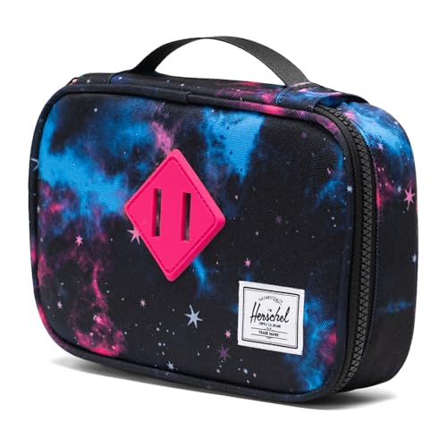 Image of Herschel Supply Co., Unisex, Heritage Pencil Case Little (Big Kid), Fuschia Purple Galaxy, One Size