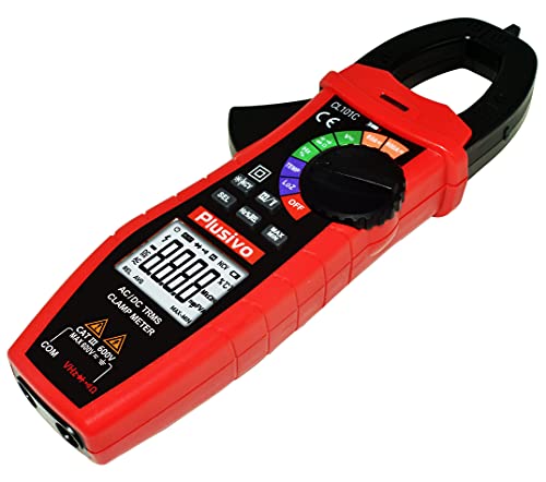 Digital Clamp Meter, Multimeter Voltage Tester Auto-Ranging, Measures Current Voltage Temperature Capacitance Resistance Diodes Continuity (Ac/Dc Current Clamp Meter) From Plusivo #TOP4