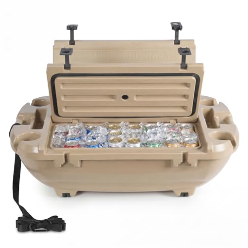 Image of VEVOR Floating Cooler 40 QT Floating Ice Chest with Wheels & Tow Rope, Premium LLDPE Amphibious Drink Cooler for Water & Land, Cruise Stable on Lake, River, Pool, Beach, Kayak