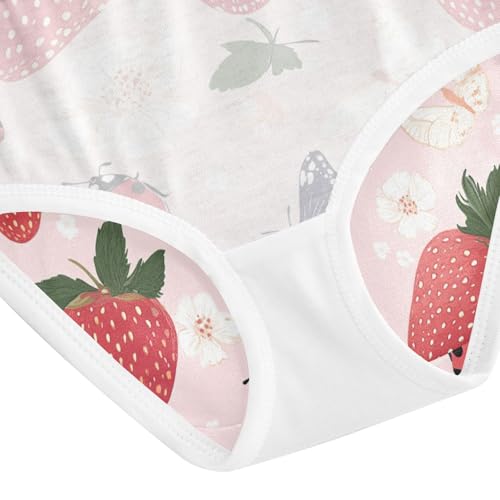 Wusikd Strawberry Ladybugs Girls' Underwear Cotton Pink Girls Briefs Soft Toddler Underwear 2T 5