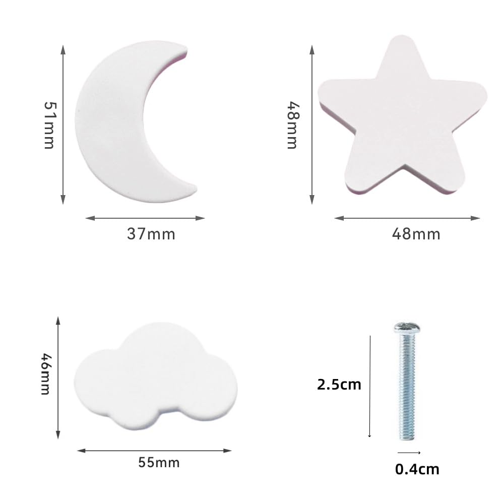 bouton de meuble, 9 pièces caoutchouc souple anti-collision bouton de meuble enfant, étoiles, lune et nuages ​​bouton de porte, pour assurer la sécurité de bébé bouton de tiroir (bleu)