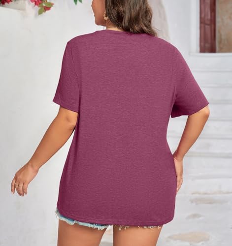 Plus Size Tshirts for Women Graphic Tees Vintage Flower Casual T Shirt Short Sleeve Top Loose Fit Tee3