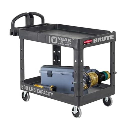Heavy-Duty 2-Shelf Utility Service Cart