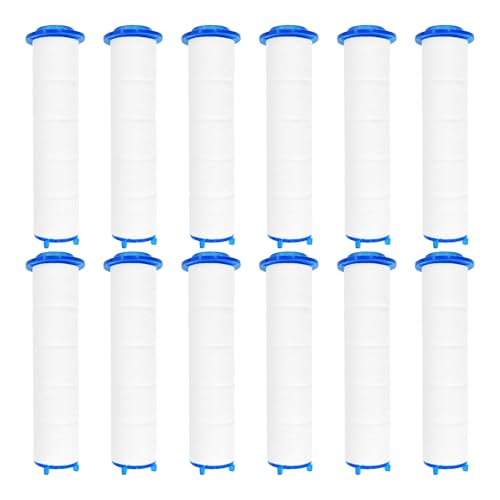 Runseaway 12Pcs 3.2” Shower Head Filter Cartridge, PP Cotton Replacement Filters for High Pressure Handheld Turbo Fan, Vortex Hydro Jet Shower Head, Improves Water Quality, Easy Install