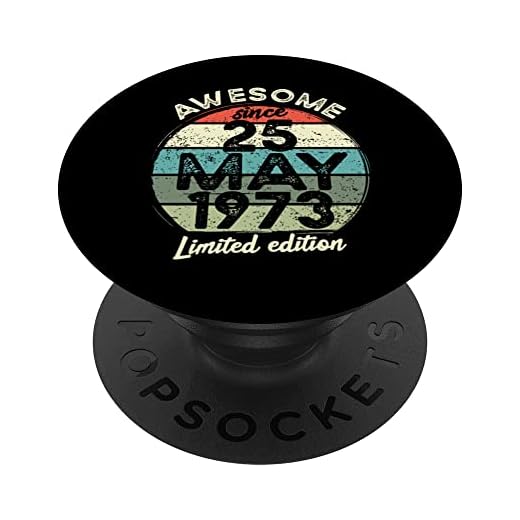 Camiseta de cumpleaños de 50 años, 25 de mayo de 1973, 50 cumpleaños PopSockets PopGrip Intercambiable
