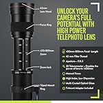 High-Power 420-1600mm f/8.3 Manual Telephoto Zoom Lens for Canon EOS R, EOS R3, EOS R5, EOS R6, EOS R6 II, EOS R7, EOS R8, EOS R10, EOS R50, EOS R100, EOS RP Mirrorless Cameras - Image 2