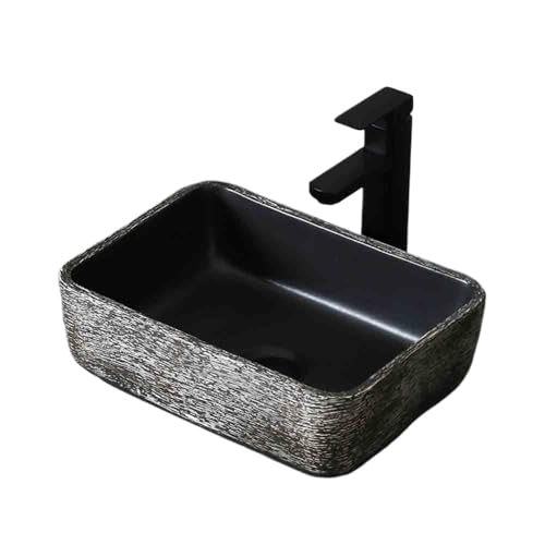 Lavabo à poser d'architecte, vasque rectangulaire en céramique noble pour intérieur raffiné