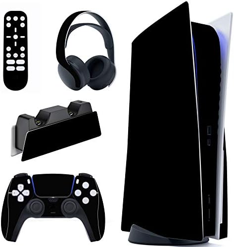 PlayVital Blue Flame Full Set Skin Decal for ps5 Console Disc Edition,Sticker Vinyl Decal Cover for ps5 Controller & Charging Station & Headset & Media Remote