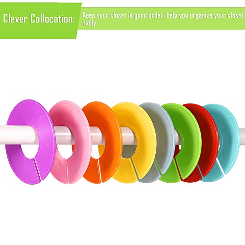Caydo 72 Pieces 8 Colors Clothing Size Dividers Round Hangers Closet Dividers With Marker Pen #TOP1