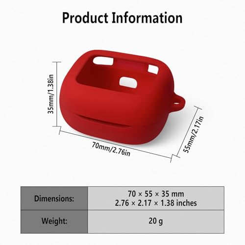 Image of Hamper Case Cover Compatible with JBL Live Beam 3 | Live Flex 3 | Live Buds 3 (Red)