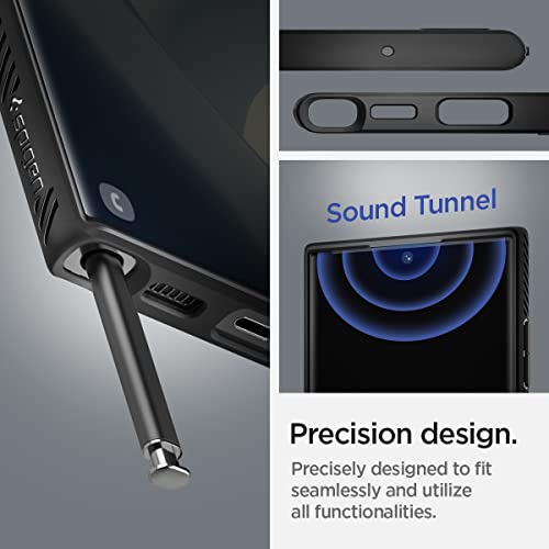 Image of Spigen for Galaxy S22 Ultra Case, Liquid Air [No Magnet Ring] [Military-Grade Protection] - Matte Black | Designed for