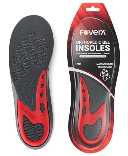 Image of FOVERA Gel Insole for Shoes Men | Dual Gel Technology for All Day Comfort | Trimmable Sole for Walking, Running, Sports, Formal and Safety Shoes (Male, Pack of 1 Pair)