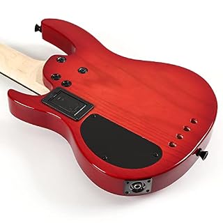 Batking Ukulélé basse fretée 4 cordes uku basse électrique avec housse de transport (rouge) - Les Beatles, Paul McCartney, John Lennon, RIngo Starr, George Harrison Batking Ukulélé basse fretée 4 cordes uku basse électrique avec housse de transport (rouge) – Image 5