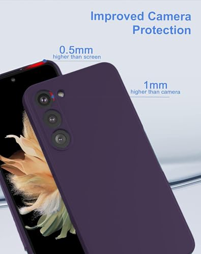Image of DIZORO Microfiber Candy Case Compatible for Samsung A14 5G Smooth Touch Cushion Liquid Soft Silicone Gel Rubber Phone Cases Non-Slip Full Body Protective Shockproof Back Cover (Deep Purple)