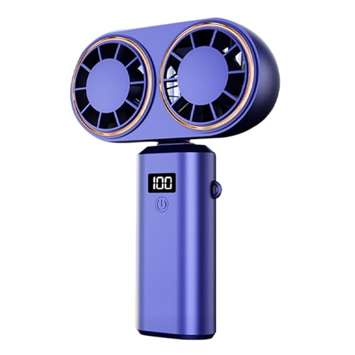 Raypontia Ventilador De Mano, Pequeño Portátil, Ligero Recargable 5 Velocidades para Exteriores Festivales Senderismo Playa Camping Deportes