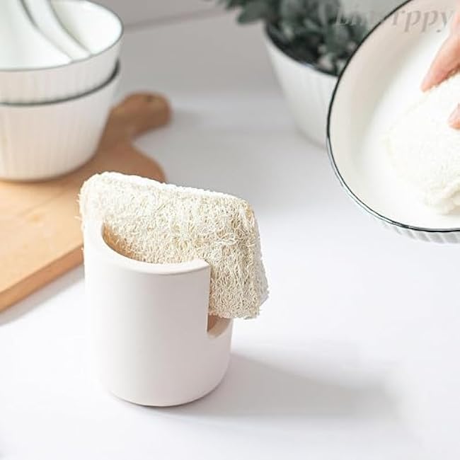 Sponge Holder, Diatomite Sink Sponge Holder Caddy, Beige