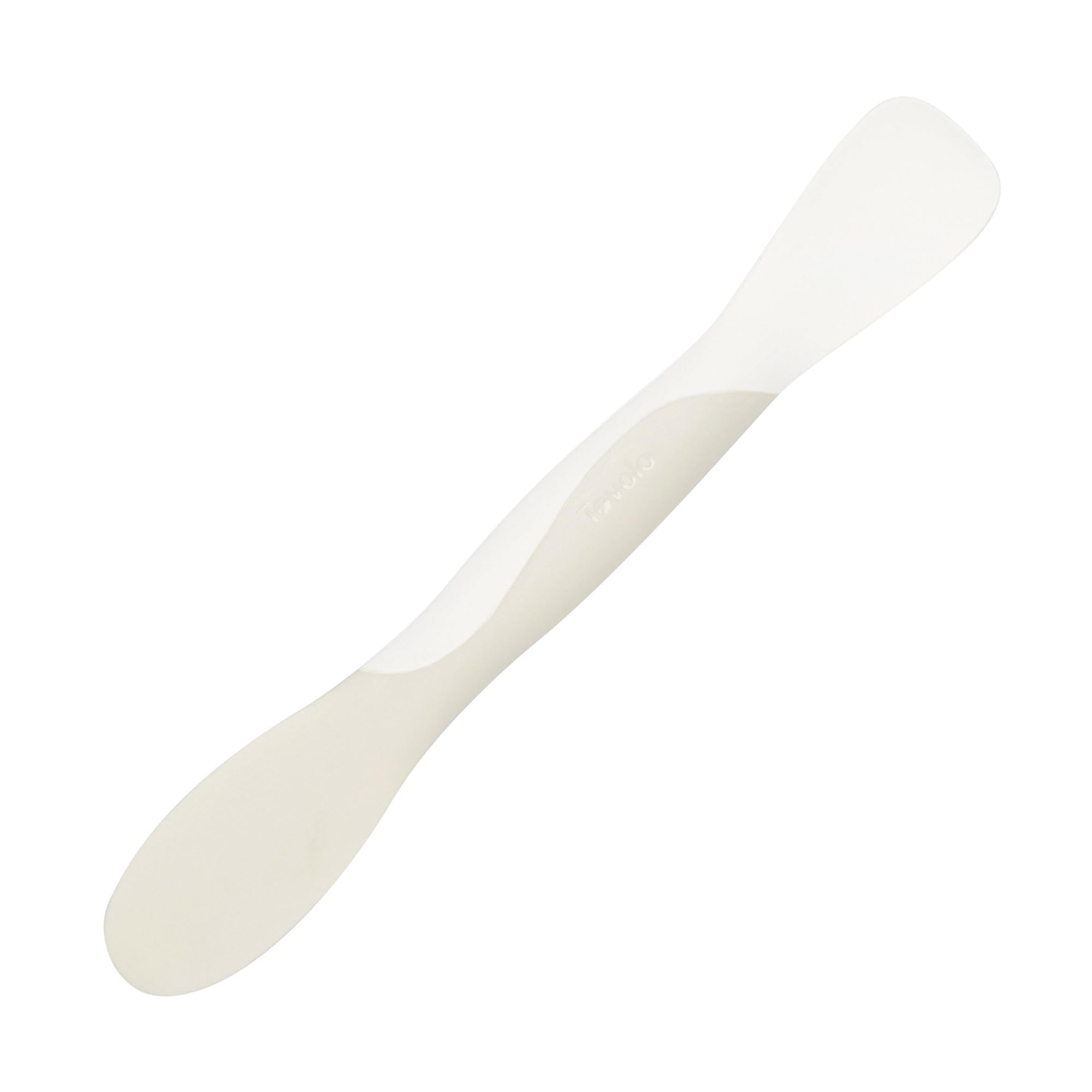 Tovolo Scoop and Spread Large Dual End Silicone Sandwich Spreader Tool with Nylon Handle, BPA Free Dishwasher Safe Silicone and Nylon Tool for Spreading and Scooping, Buttercream and Ivory