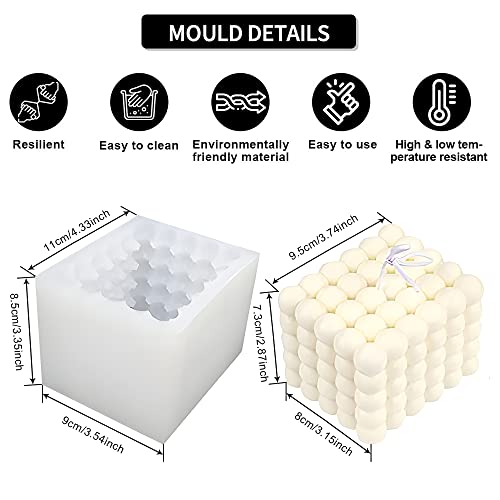 Verceco Silicon Candle Mold 3D Magic Bubble Cube Ball Soap Mold For Diy Chocolate Resin Mousse Mould Pack Of 1 #TOP2