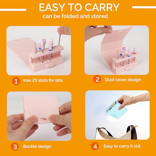 Set de 13 brocas para taladro de uñas con soporte de silicona miniatura 2