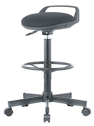【法人様限定商品】 ハイスツールチェア 脚リング付き 事務椅子 オフィスチェア オフィス家具 GD-648 (BK：ブラック)