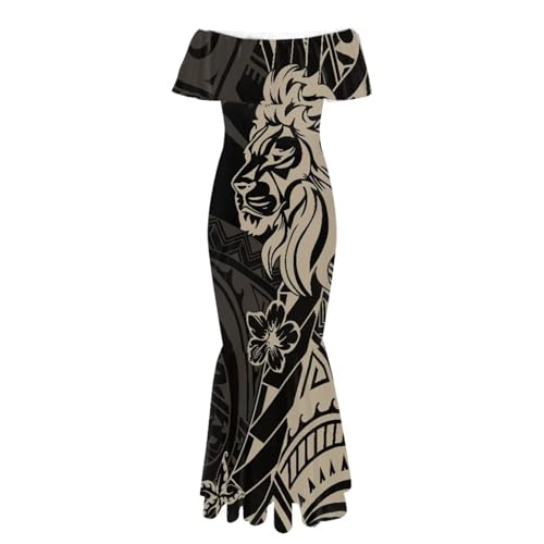 Image of Polynesian for Women S-7XL Off Shoulder Maxi Dress Hawaiian Summer Dresses